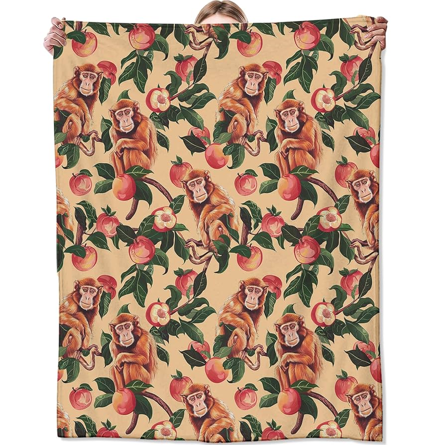 Amazon.com: Monkey Fleece Throw Blanket for Bed, Sofa